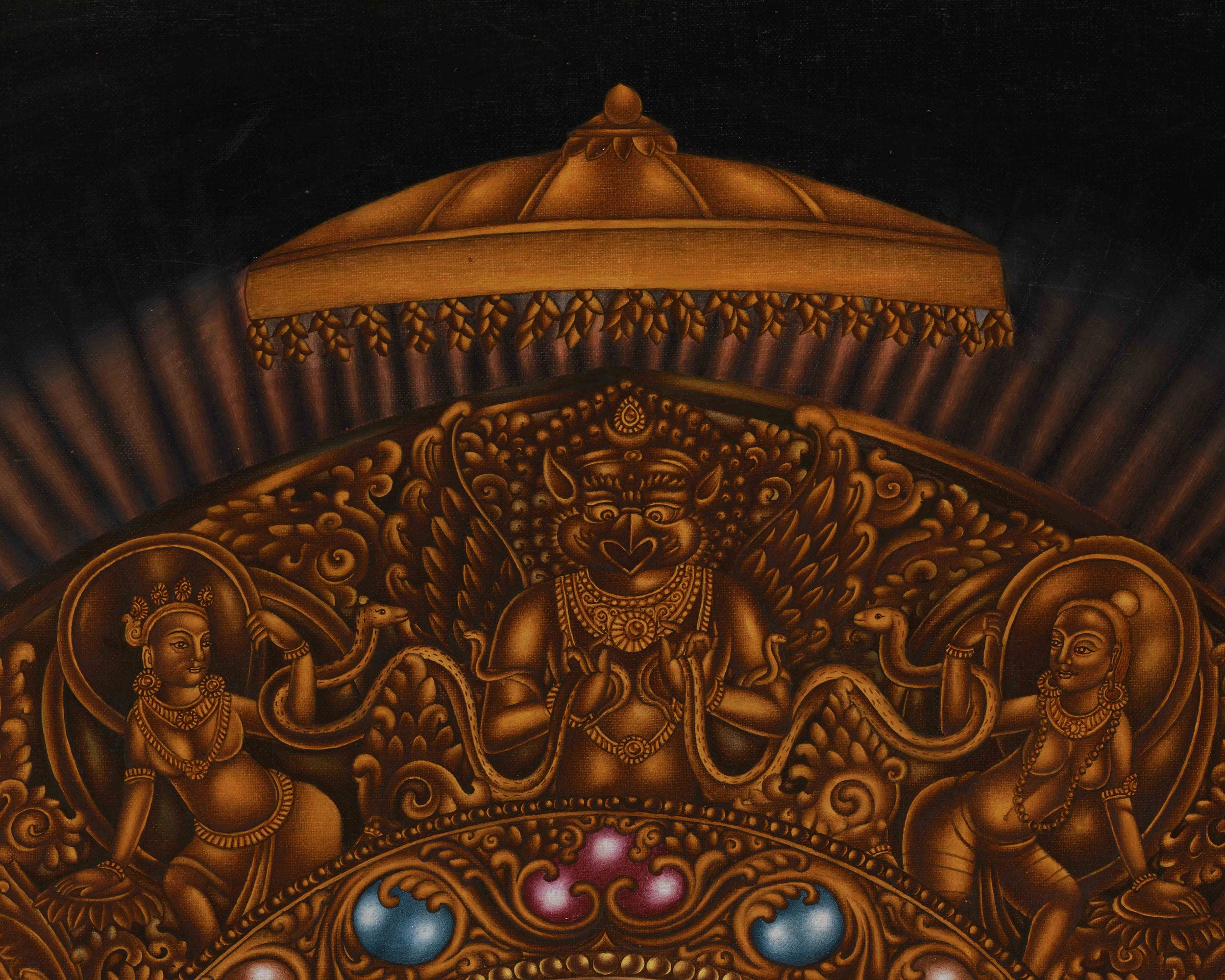 Majestic Gotama Buddha Artwork | Realistic Paubha Style Buddha