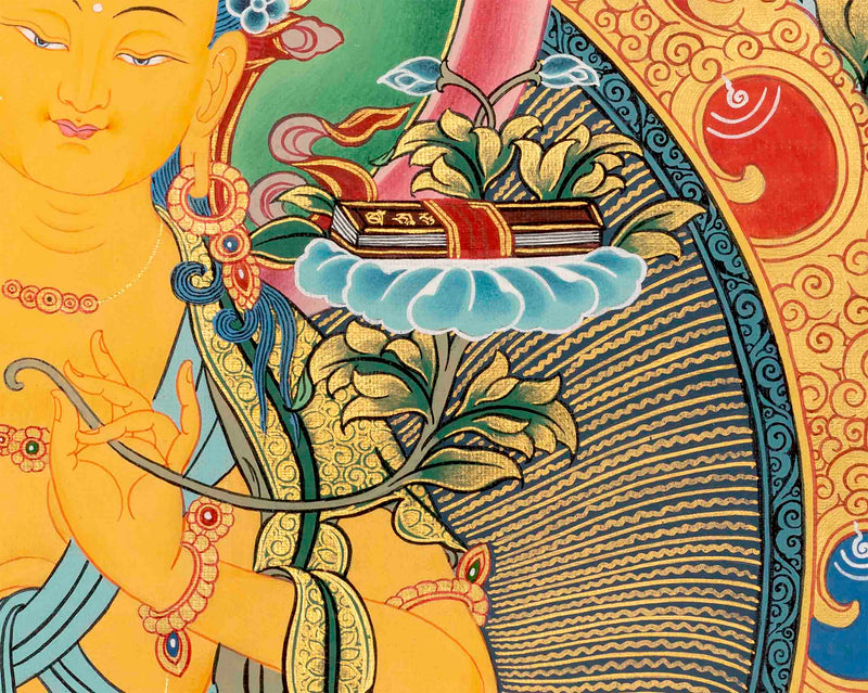 Hand Painted Manjushree Bodhisattva Thangka | Traditional Buddhist Art