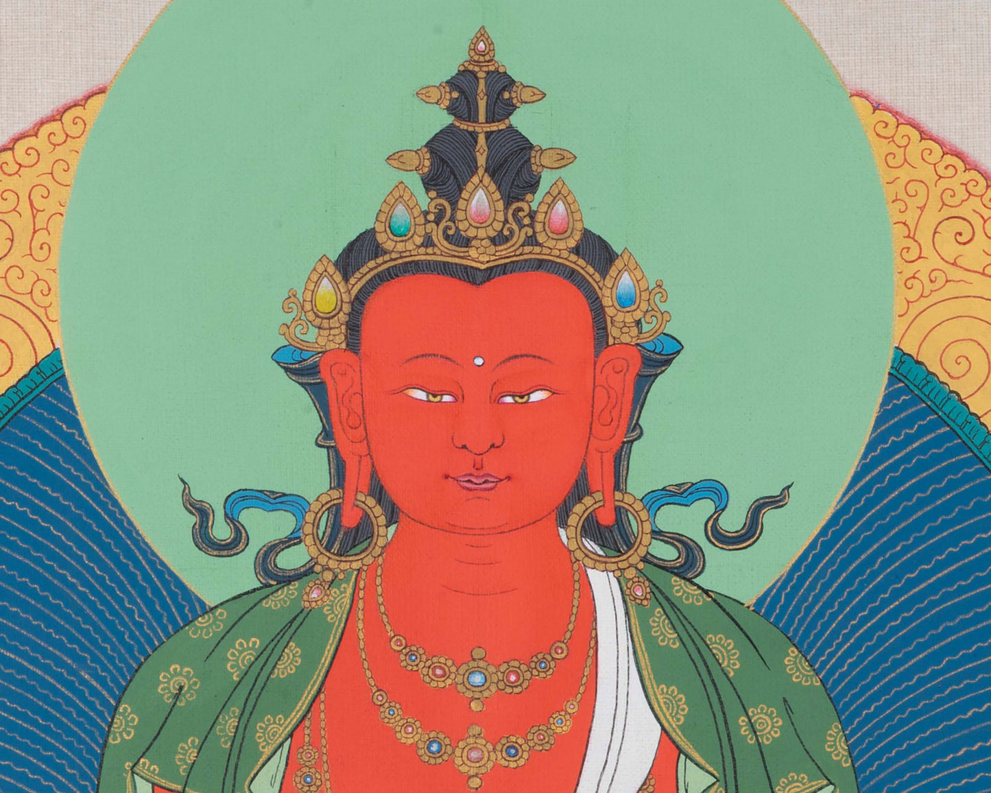 Divine Form of Manjushree Thangka Print | Boddhisattva Of Wisdom | Digital Prints