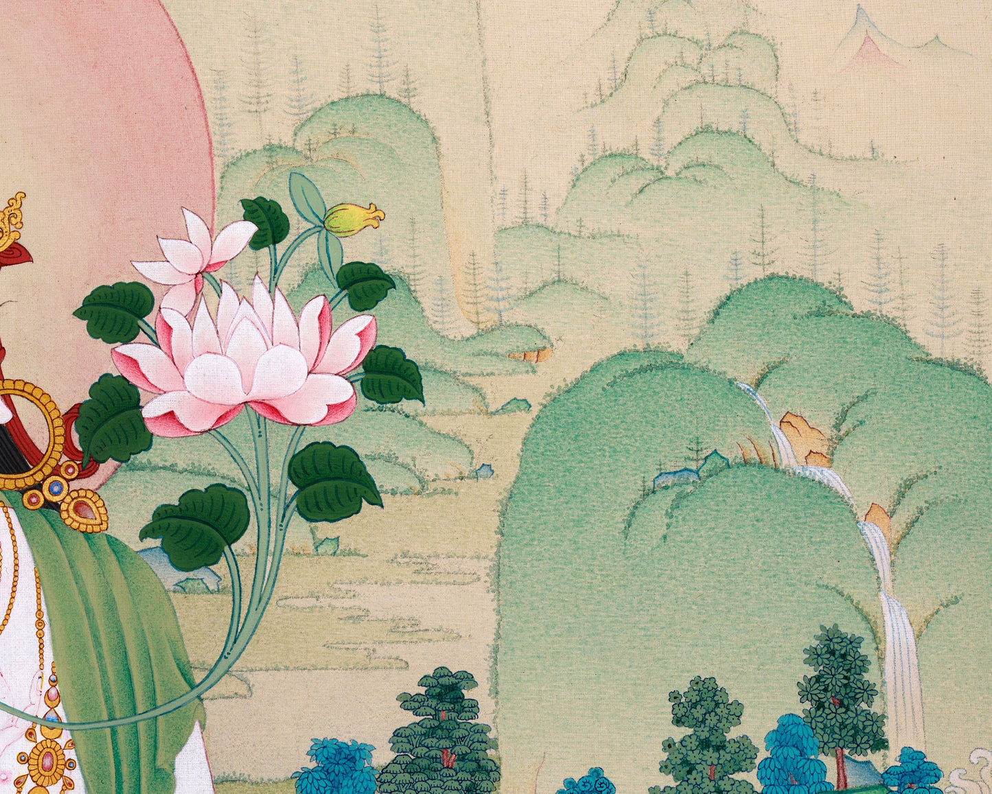 Radiant Grace: An Exquisite White Tara Thangka, Unique Depiction in Exceptional Quality