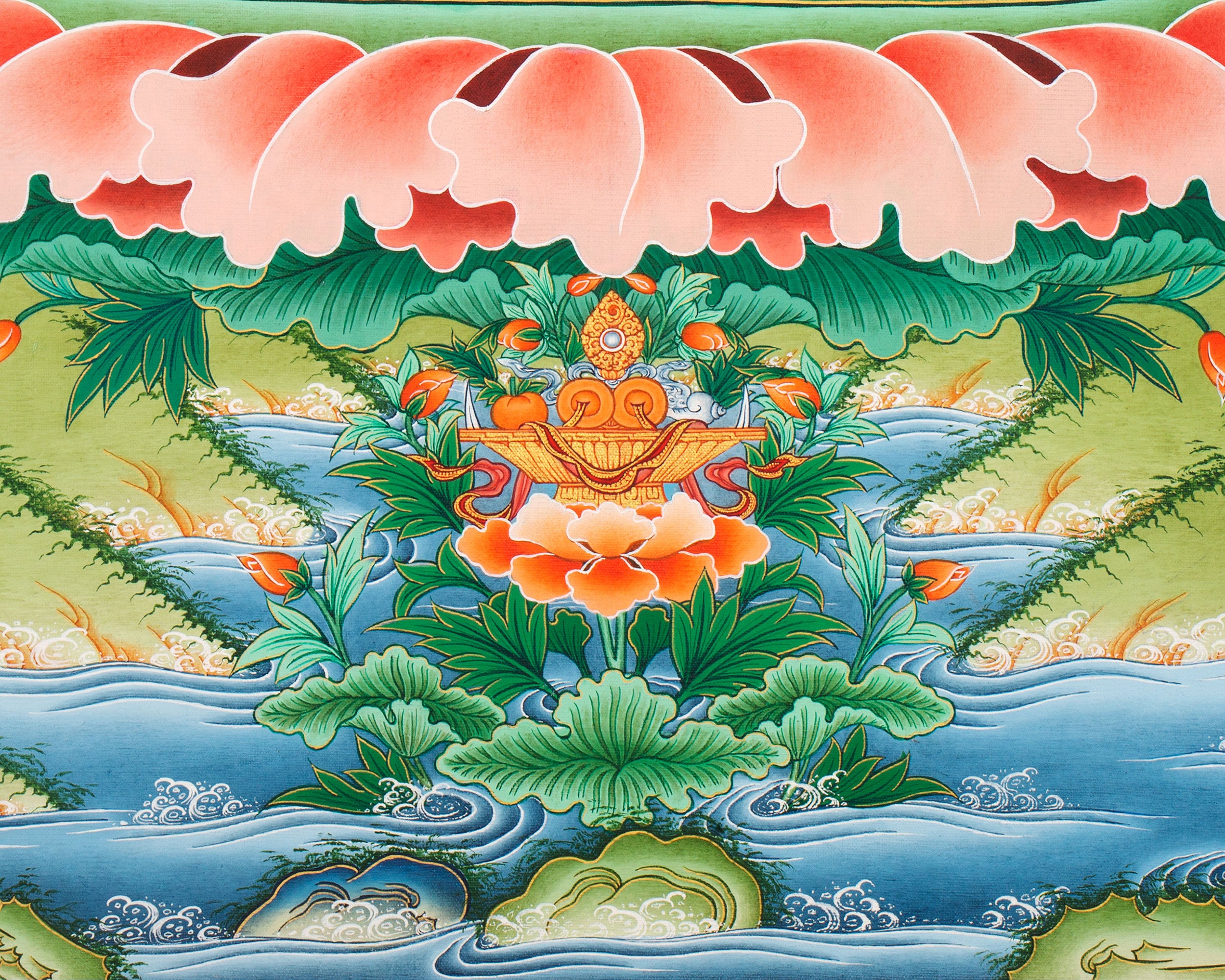 Buddhist Deity Manjushri Thangka | Sacred Buddhist Art of Wisdom and Compassion