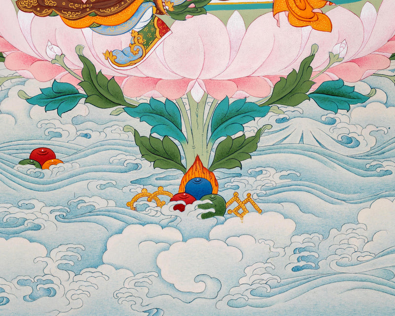 Surreal Lotus master Guru Padmasambhava Thangka