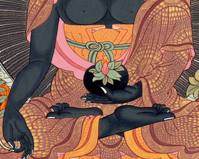 Medicine Buddha Originally Hand-Painted On Cotton Canvas | Yoga Meditation Canvas Art
