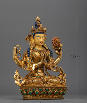Handcrafted Four-armed Chenrezig Statue