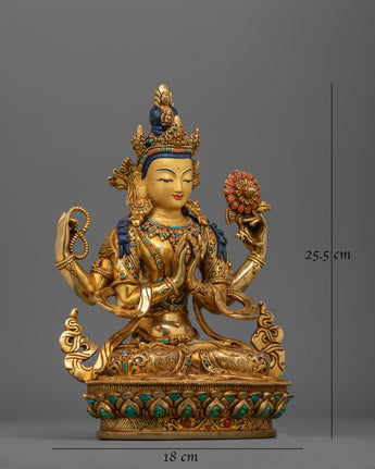 Handcrafted Four-armed Chenrezig Statue