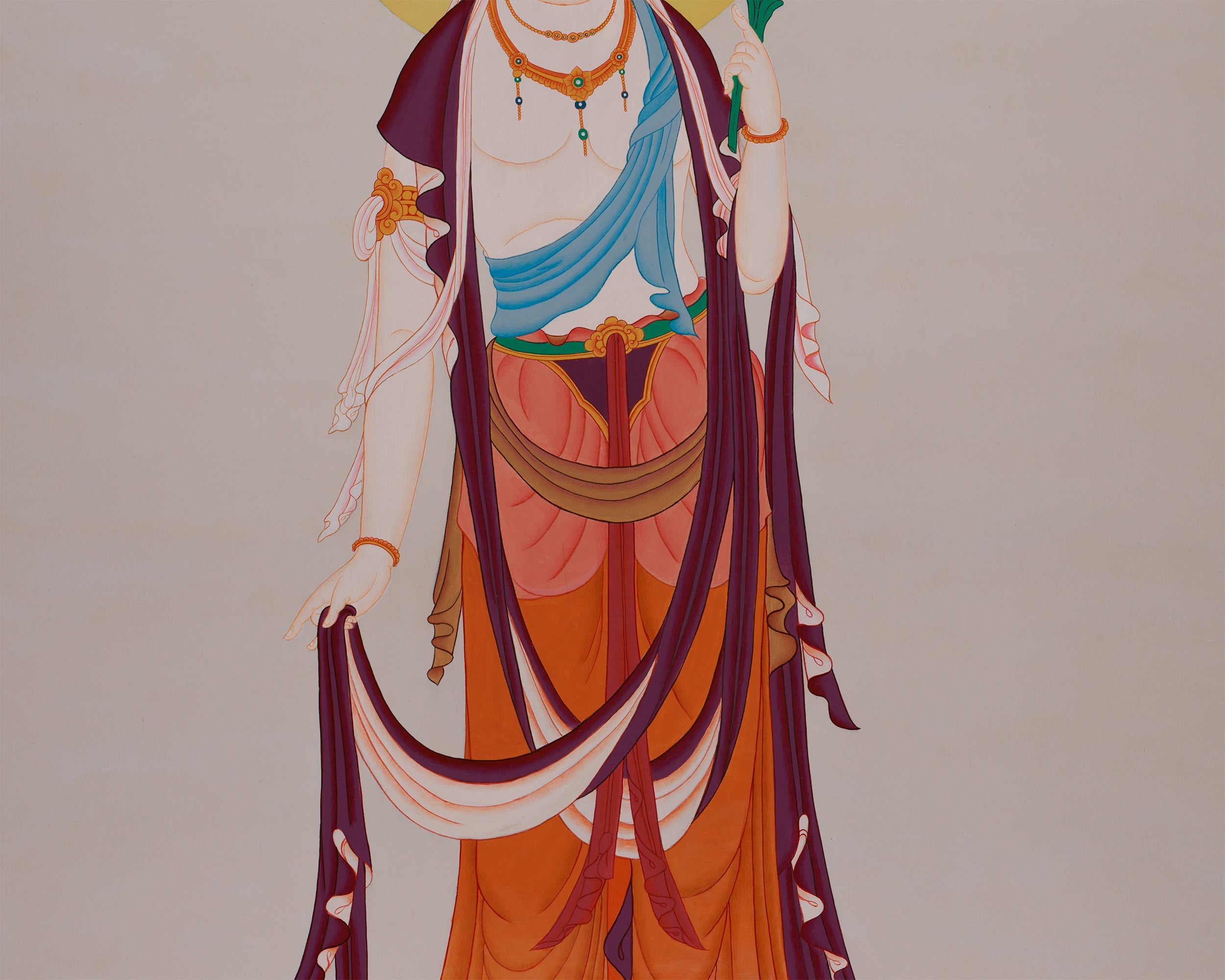 Graceful Kannon Thangka | Japanese Depiction of the Compassionate Bodhisattva