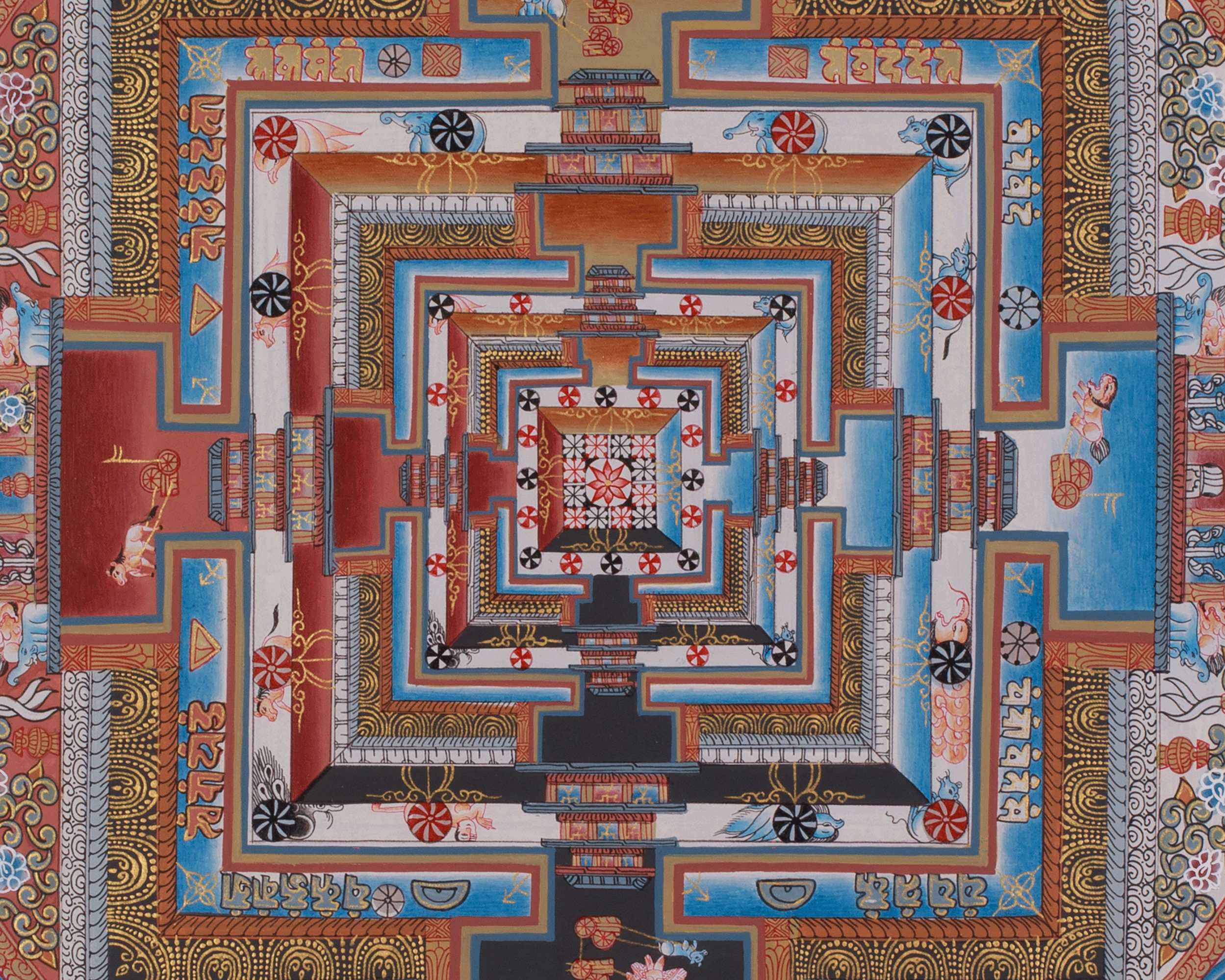 Kalachakra Mandala Meditation Art | Hand Painted Thangka