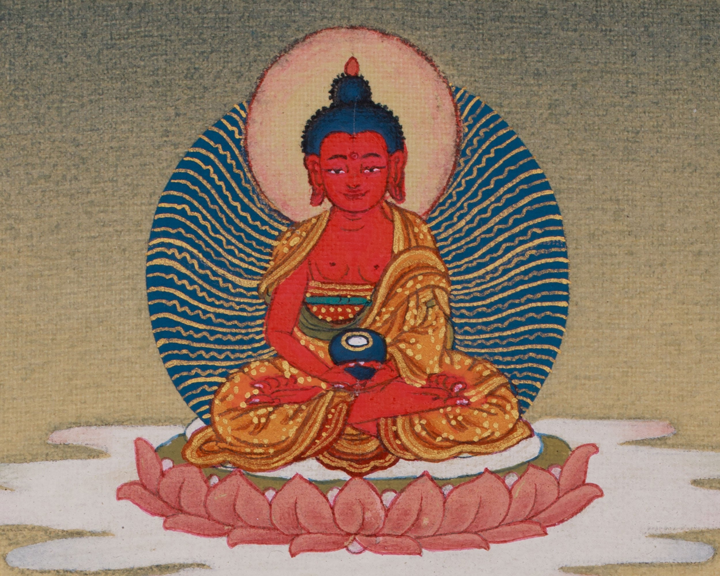 Tibetan White Tara With Amitabha Buddha Thangka | Healing And Longevity Deity