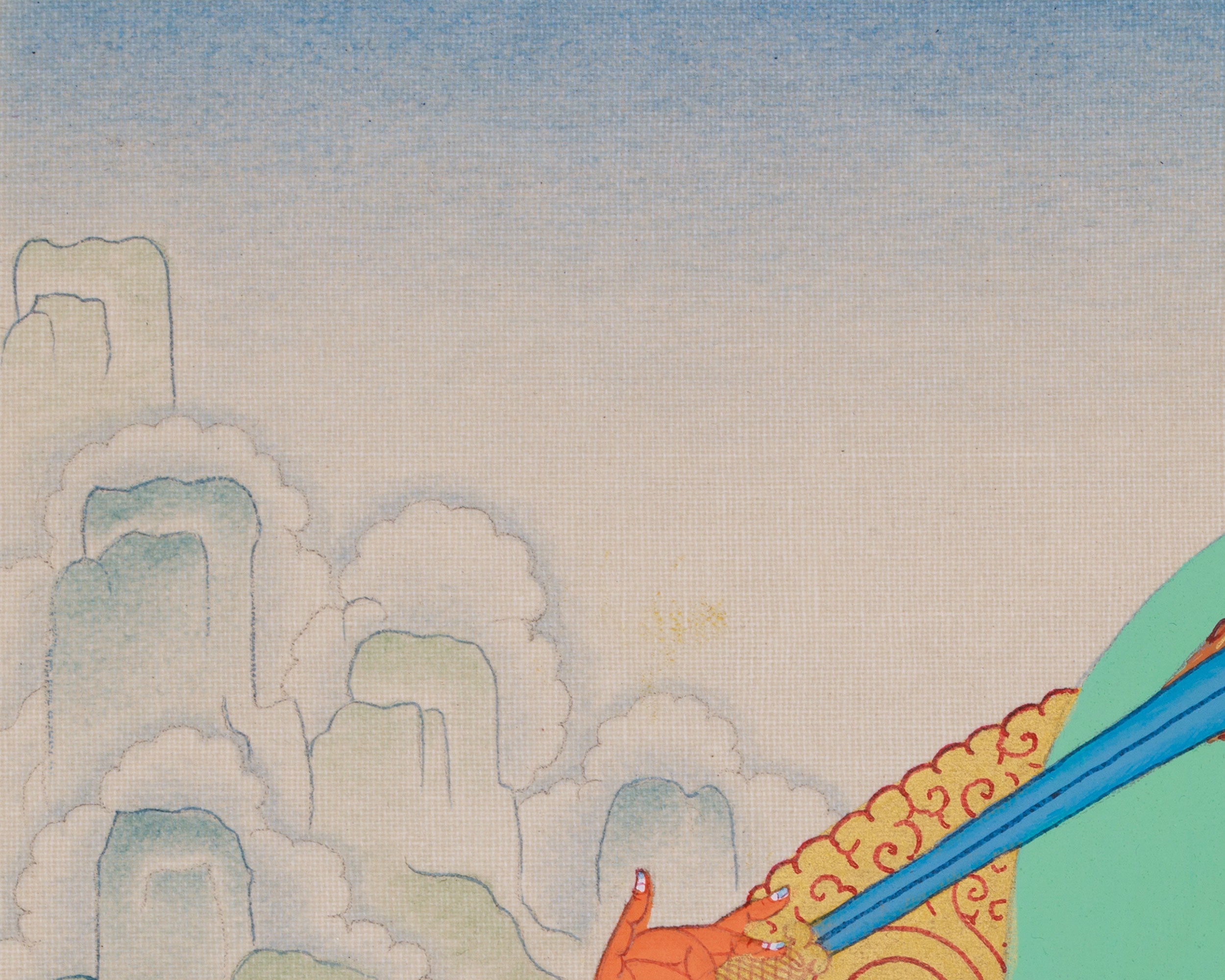Hand-Painted Sacred Art Of Manjushri | Bodhisattva Artwork | Meditation Altar