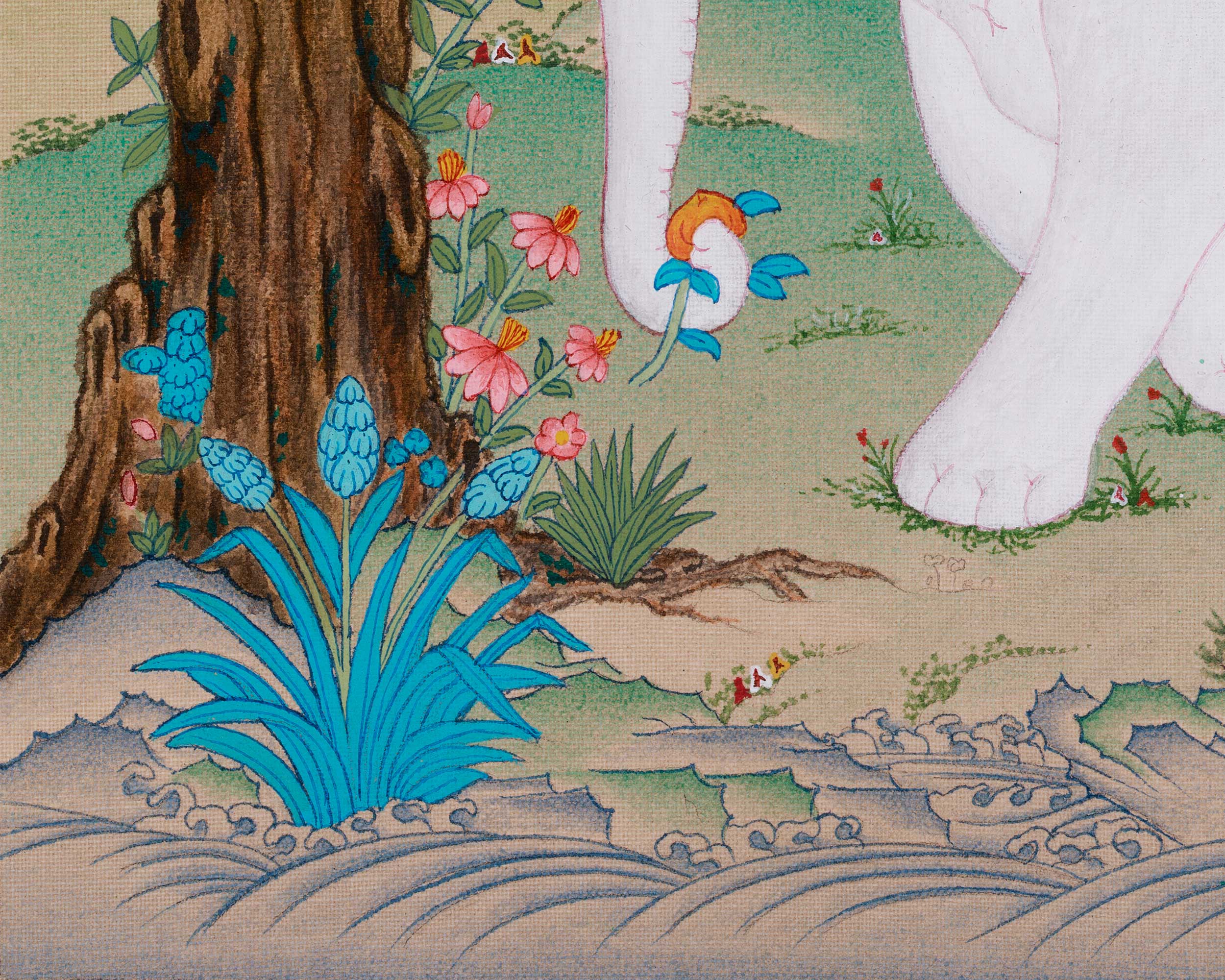 Four Harmonious Friends Thangka | Tibetan Art of Cooperation and Harmony