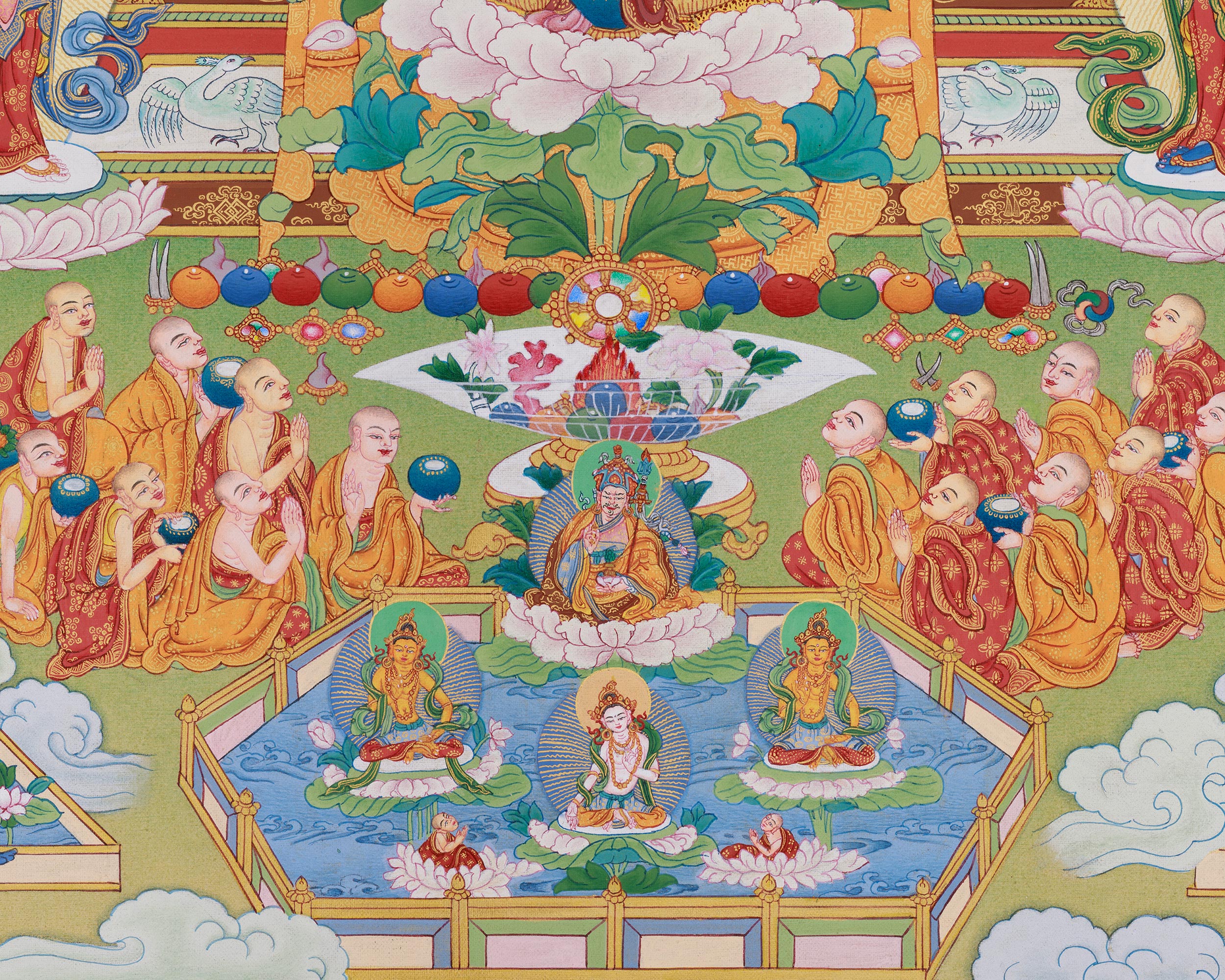 Amitabha Singham Thangka | The Buddha of Boundless Compassion and Light