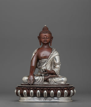silver-plated-shakyamuni-buddha-figurine