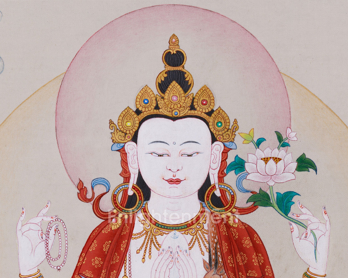 Compassion Buddha, Chenrezig Thangka | Karma Gadri Masterpiece