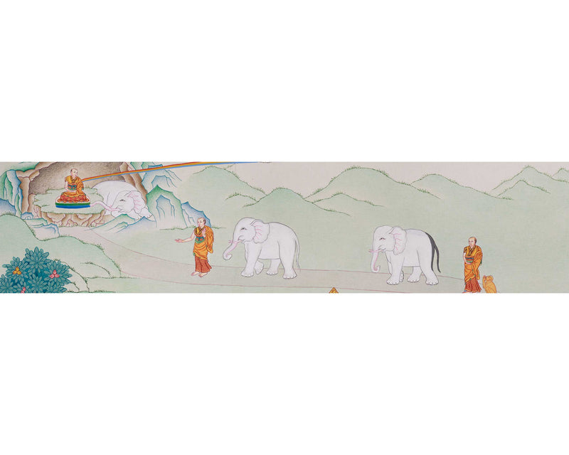 Tibetan Samatha Meditation Thangka | Nine Stages of Vipassana