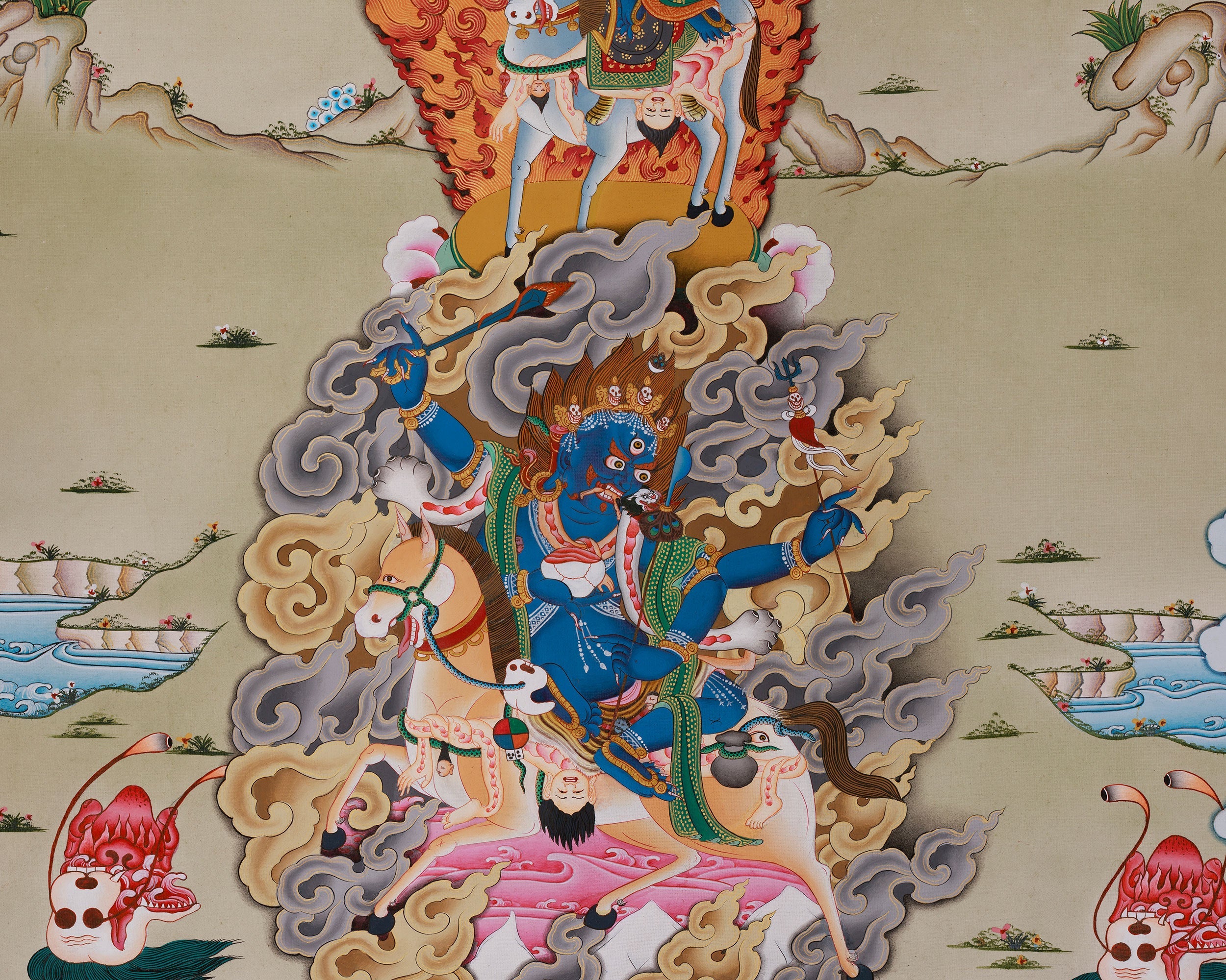 Traditional Thangka of Gompopa | Kagyu Lineage Master Buddhist Art