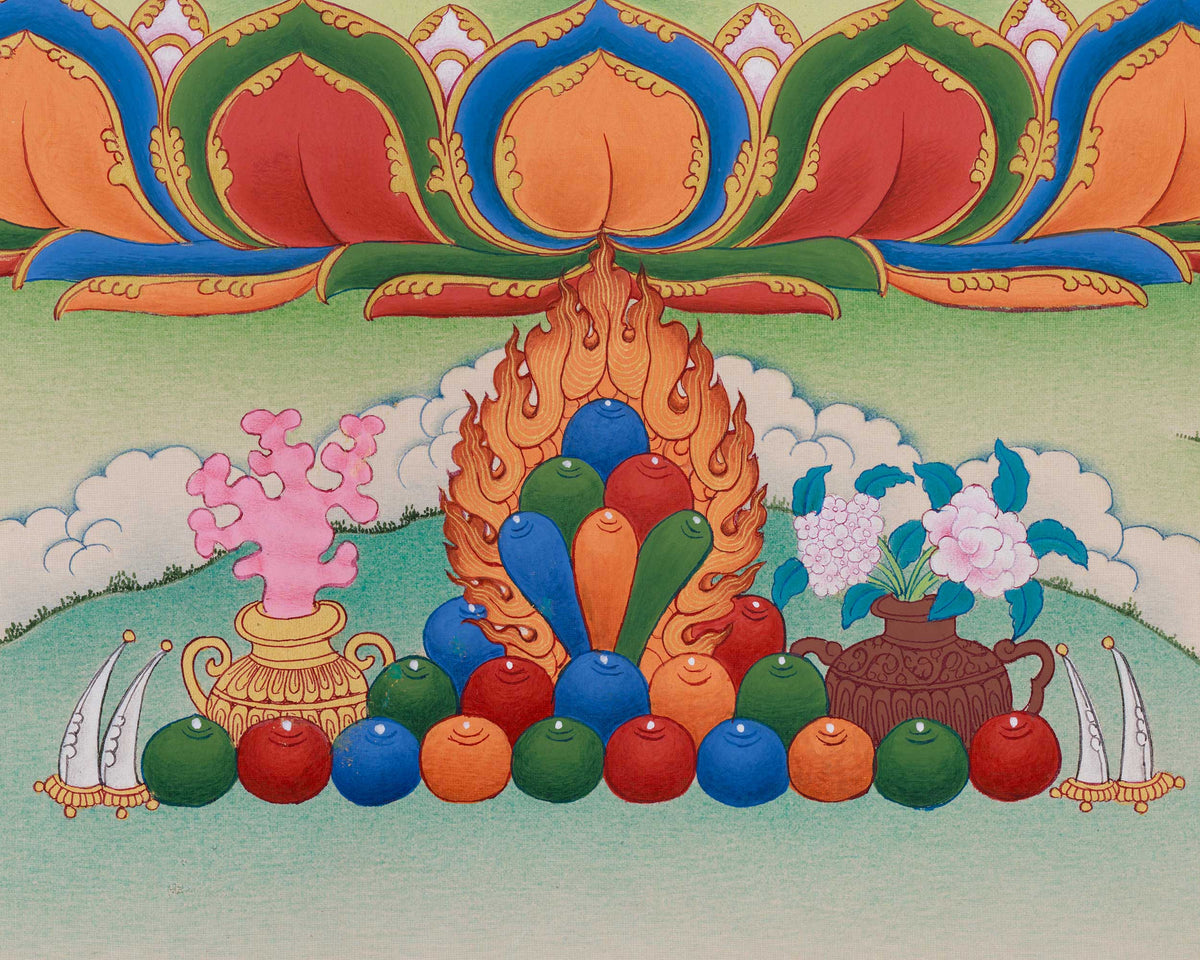 18 Inch Traditional Avalokiteshvara Thangka | Divine Artwork of the Bodhisattva of Mercy