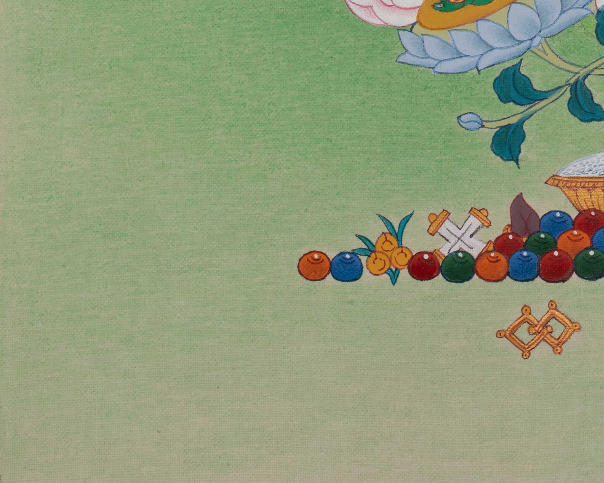 Goddess Shyama Tara Thangka | Green Tara Artwork of Compassion and Protection