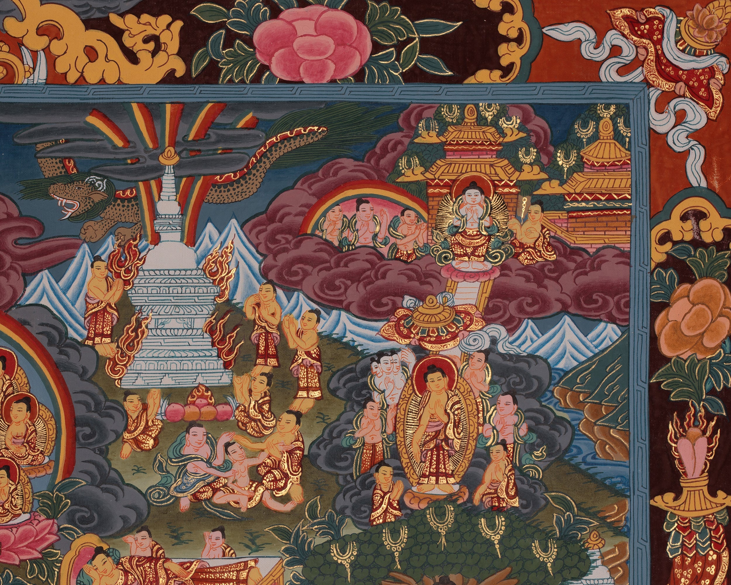 Sacred Buddha Life Story Artwork | Traditional Journey of Shakyamuni Buddha’s Enlightenment
