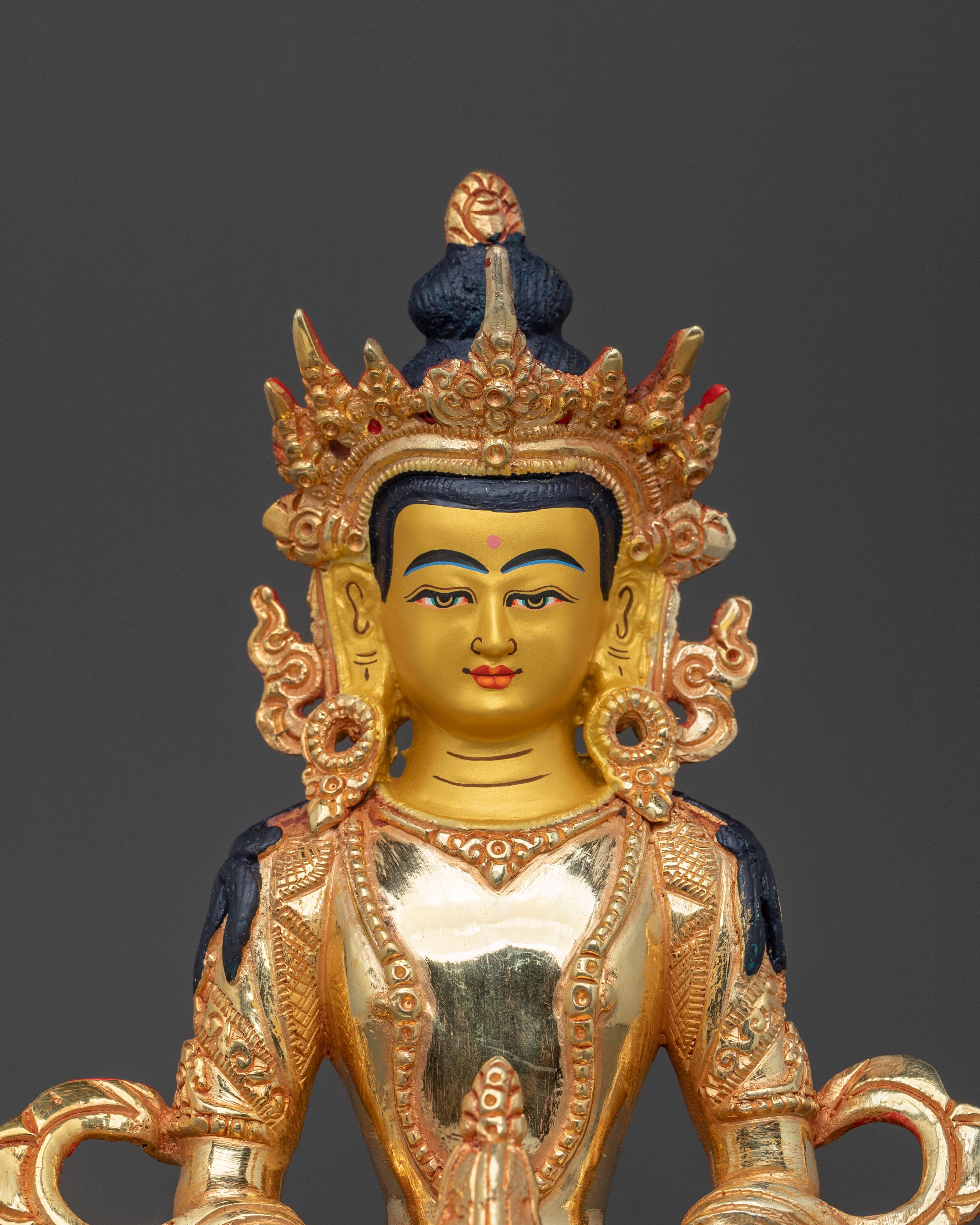 Handcrafted Amitayus Spiritual Statue | Tibetan Buddhist Long Life Deity