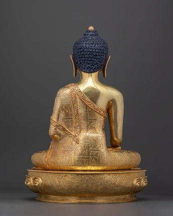 Gold gilded Shakyamuni Buddha statue