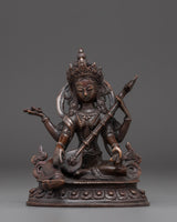 Saraswati Statue in Oxidized Copper
