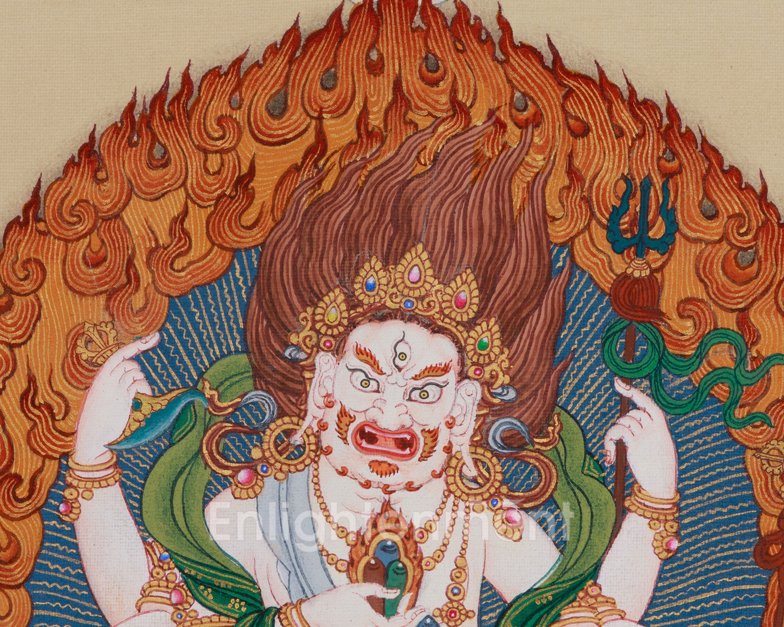 Protector Deity White Mahakala Thangka | Vajradharma Artwork