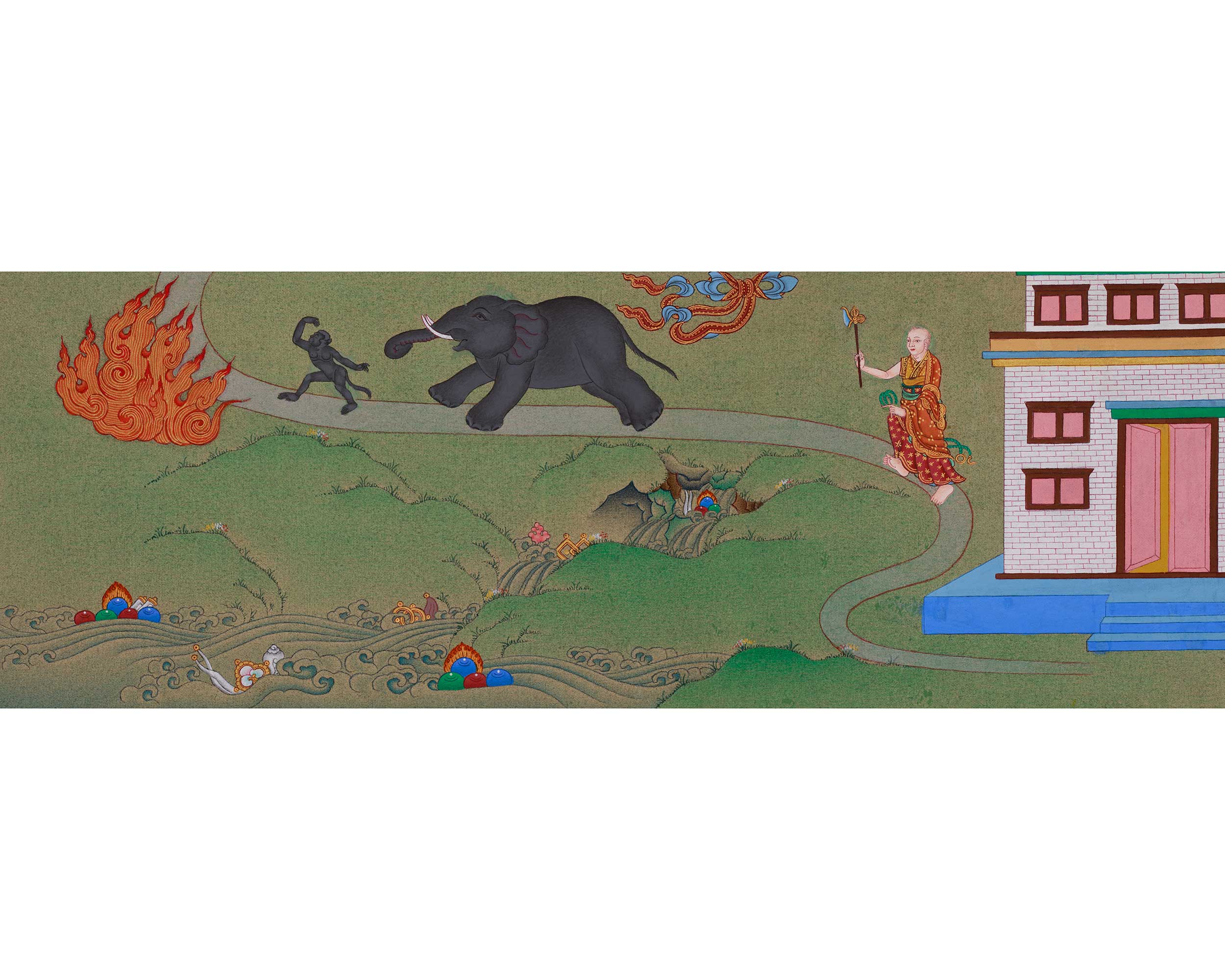 Samatha Meditation Buddhist Art | Serenity, Concentration, and Enlightened Mind Thangka