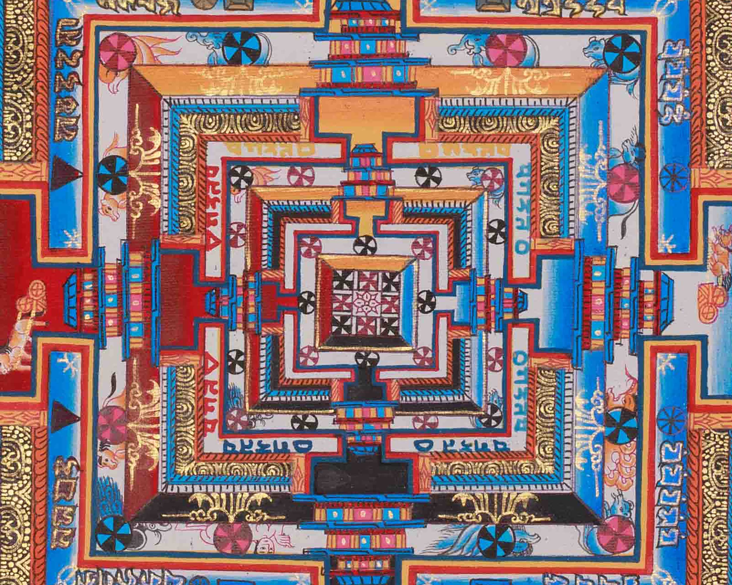 Spiritual Thangka Of Kalachakra Mandala | Himalayan Art Of Time, Space And Enlightenment | Meditation Altar