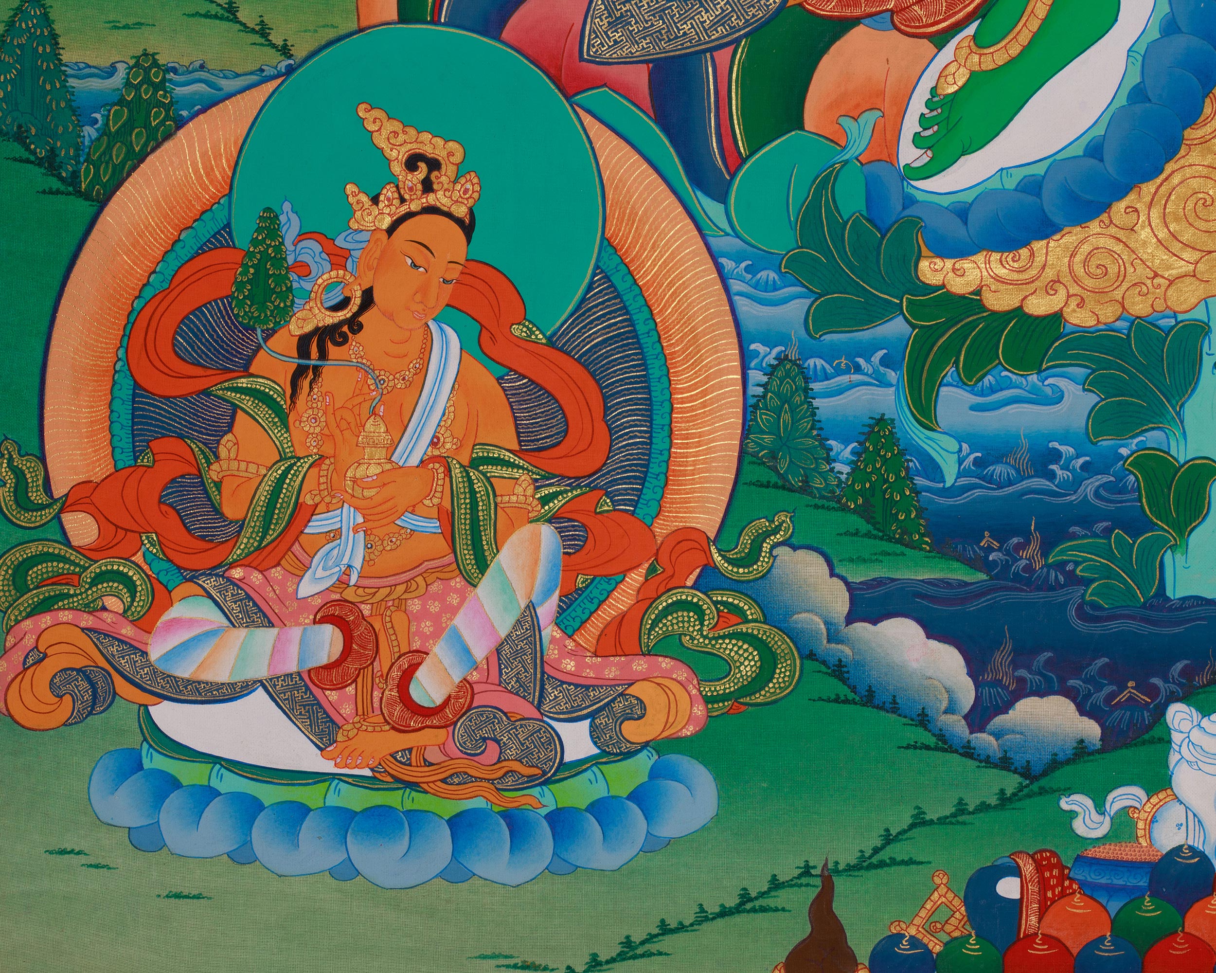 Sacred Goddess Green Tara Thangka | Compassion and Protection Deity