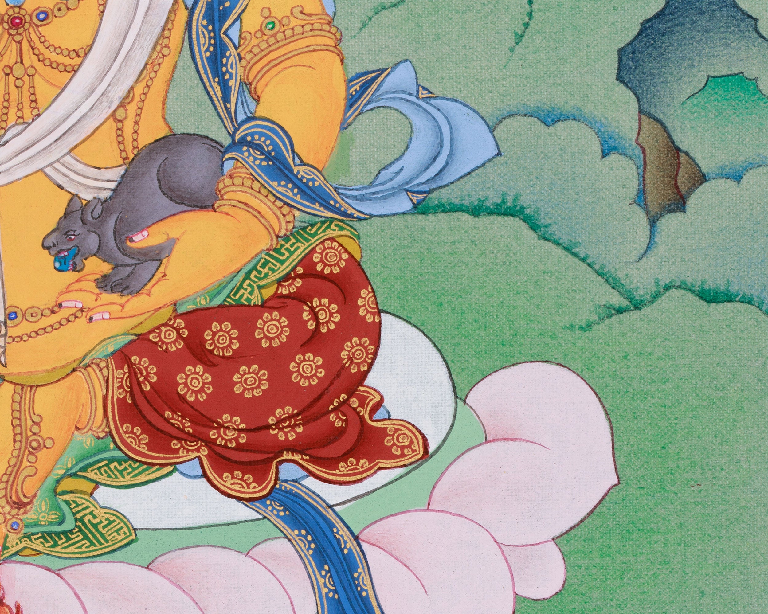 Dzambhala, Wealth Deity Thangka | Buddha of Prosperity and Abundance