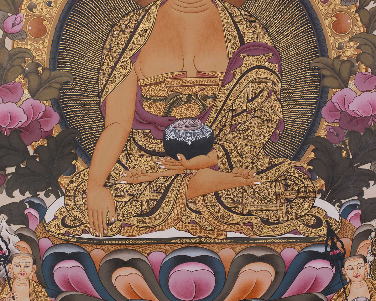 Shakyamuni Buddha Meditation Thangka | Timeless Buddhist Art of Inner Peace and Awakening