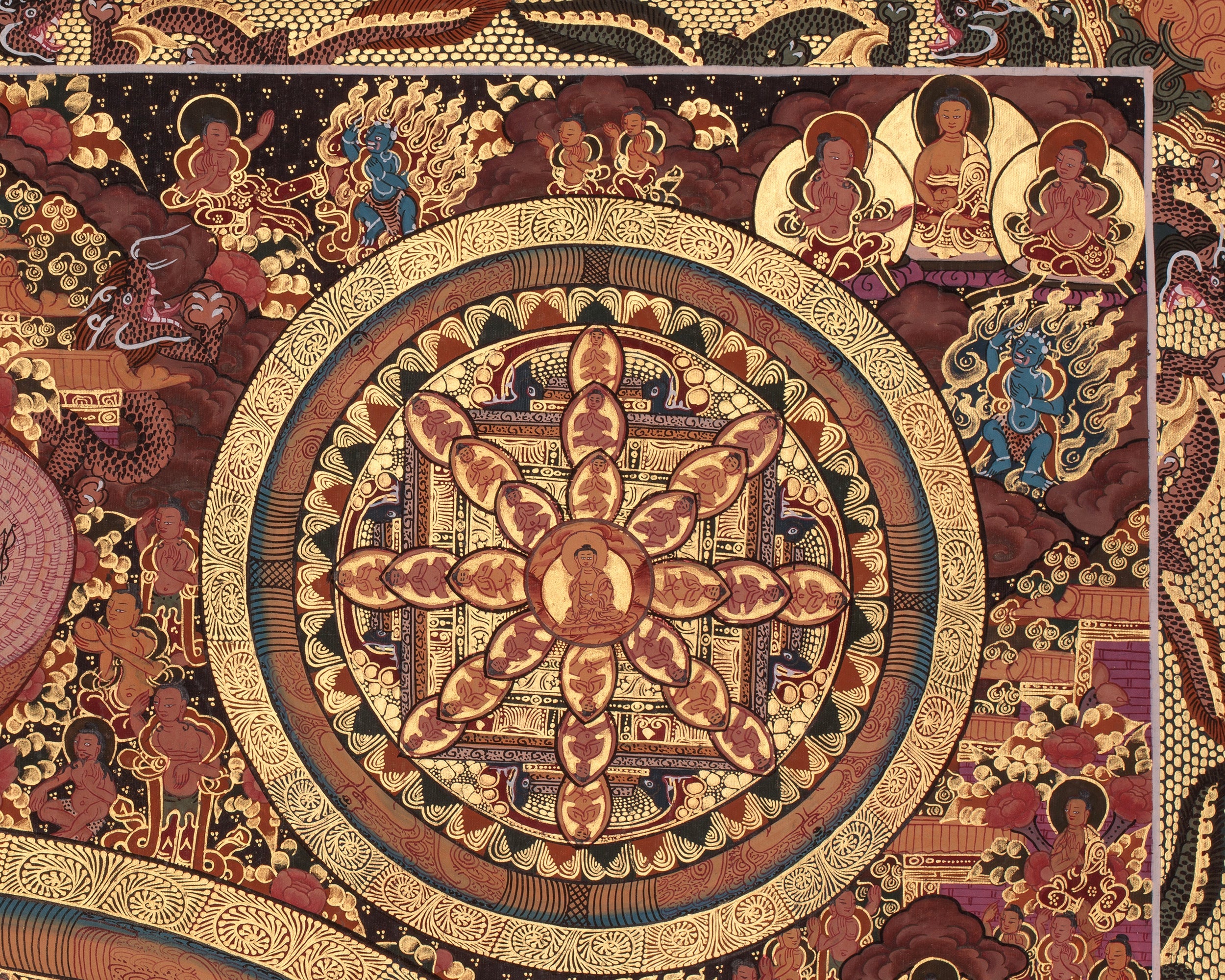 Buddha Mandala Himalayan Art | Sacred Thangka | Home Decor