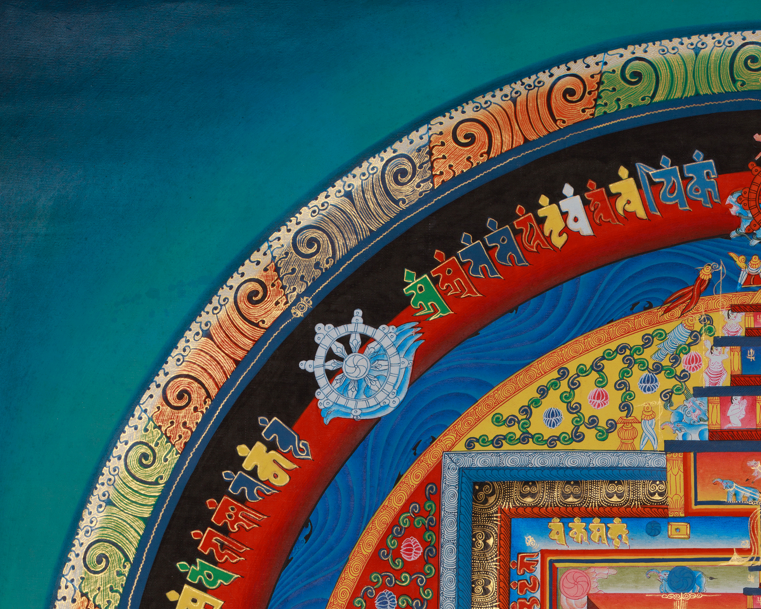 Authentic Kalachakra Mandala Art | Tibetan Wheel of Time Thangka