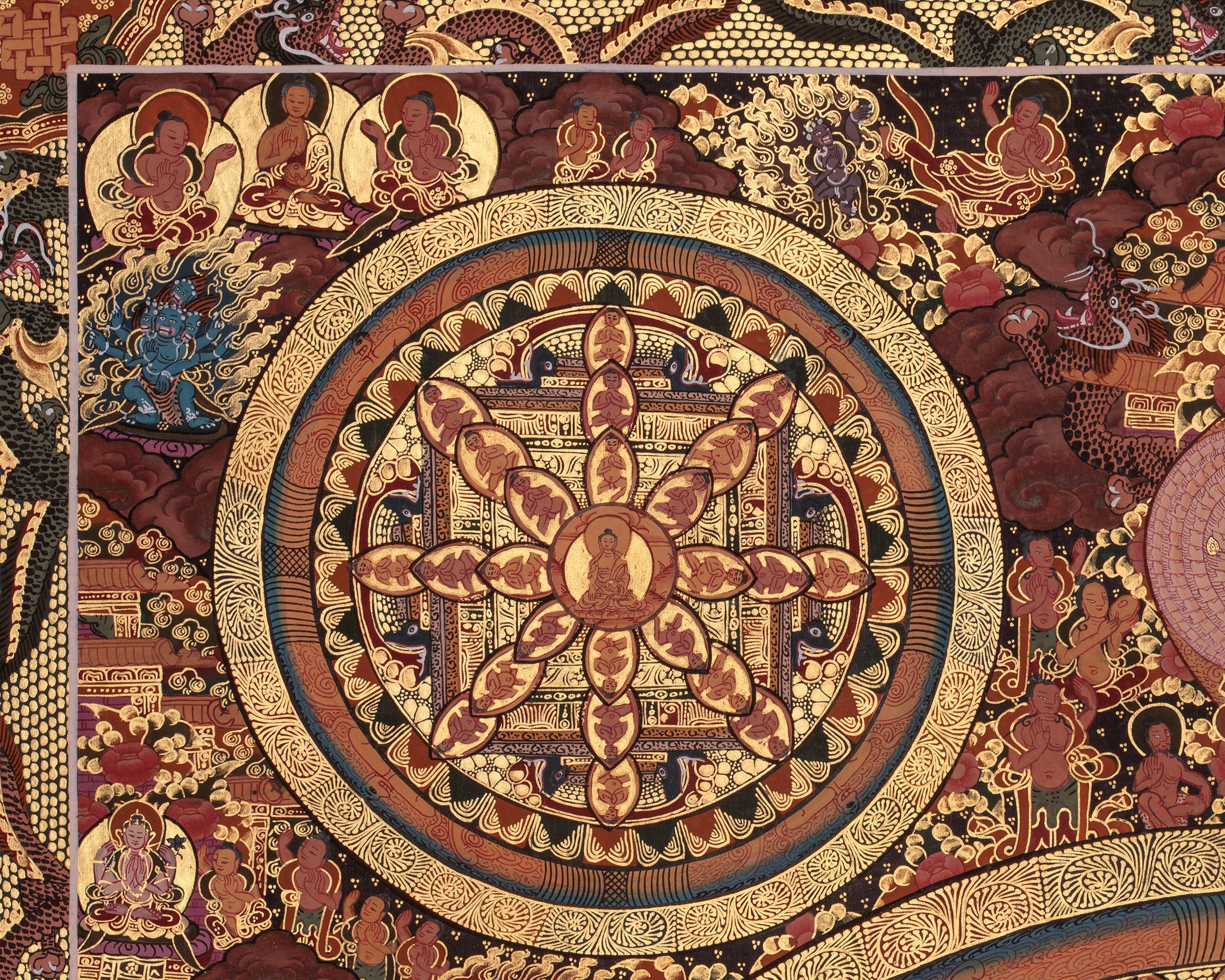 Buddha Mandala Himalayan Art | Sacred Thangka | Home Decor