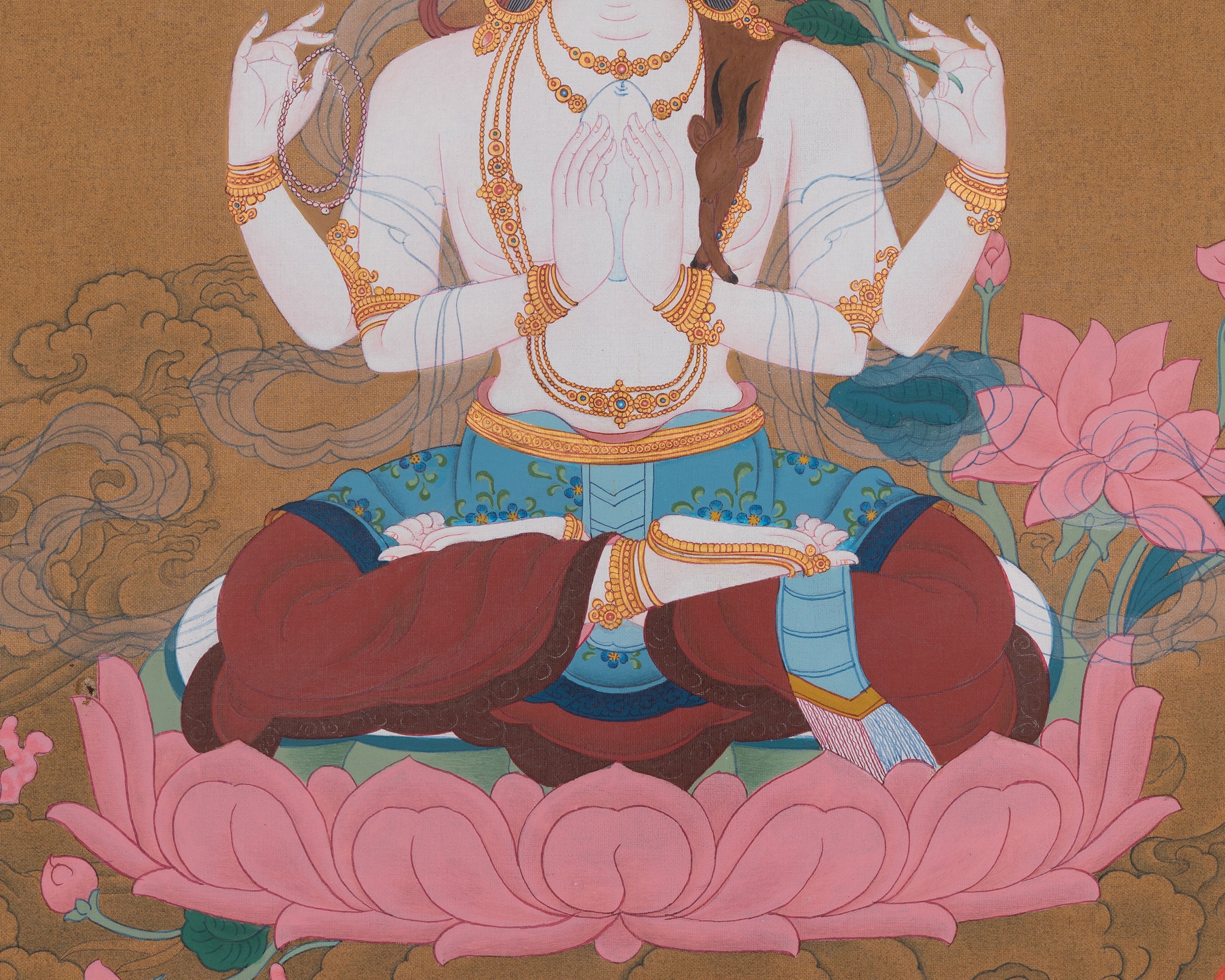 Chenrezig Compassion Buddha Art | Avalokiteshvara Thangka | Sacred Artwork