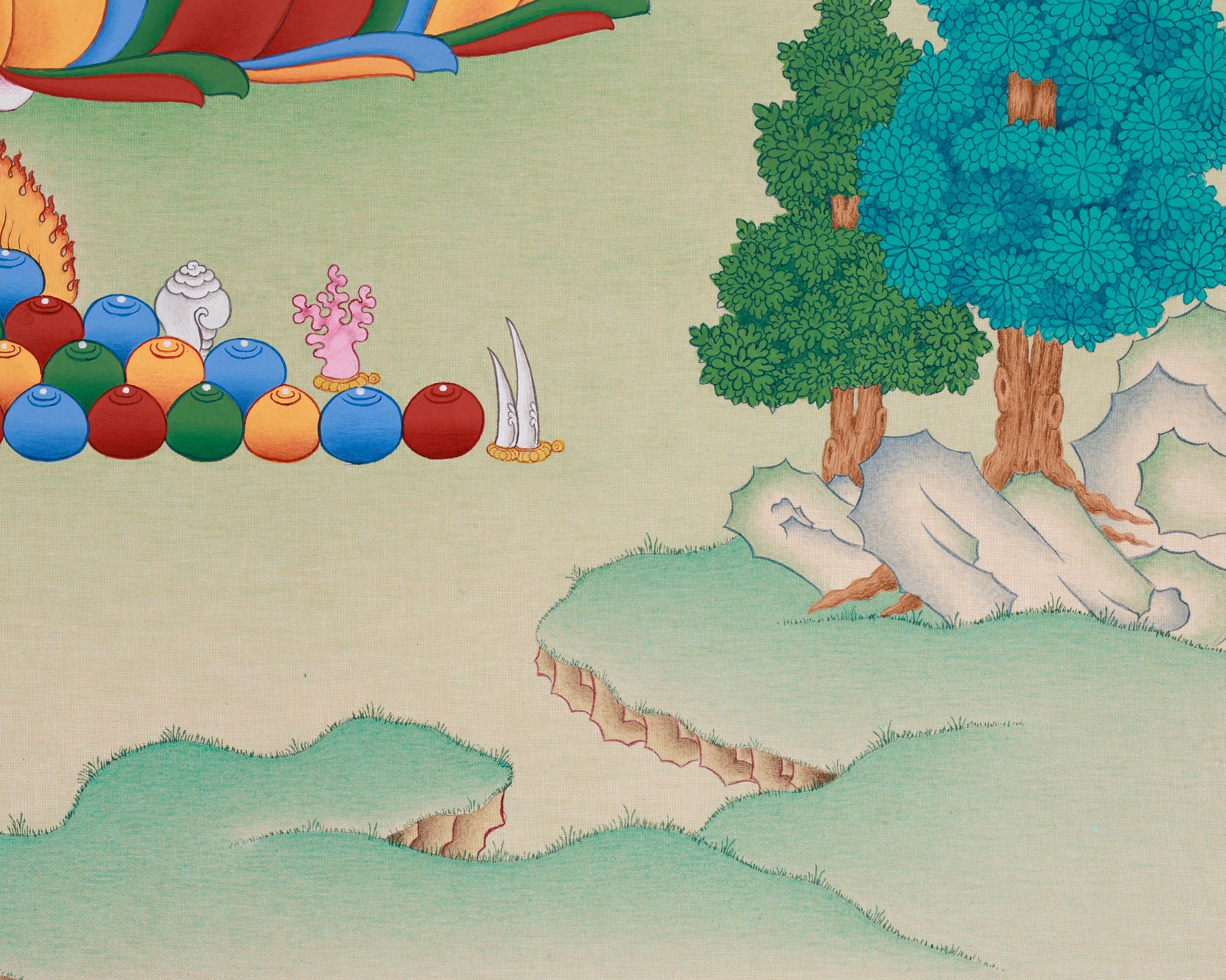 Amitayus Longevity Buddha "The Immortal One" Thangka