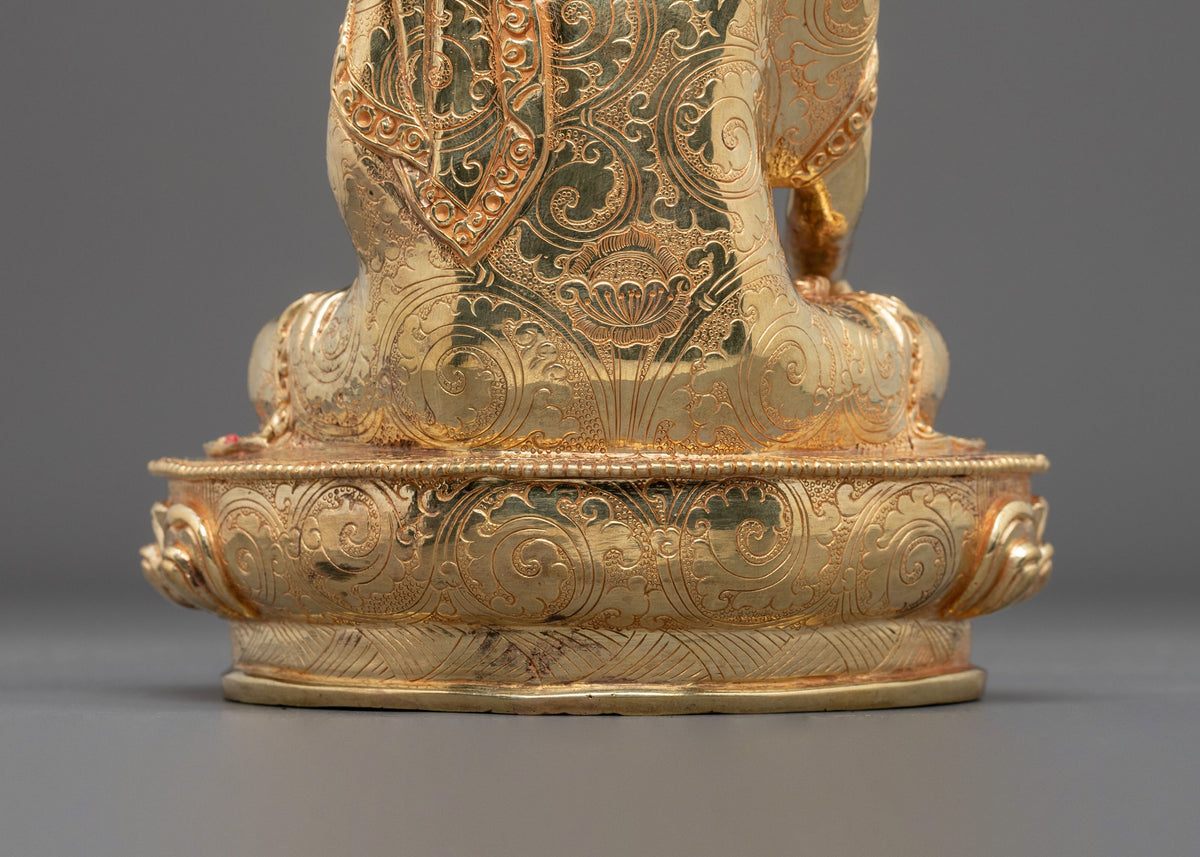Bodhgaya Shakyamuni Buddha Statue | Gold Plated Buddhist Sculpture