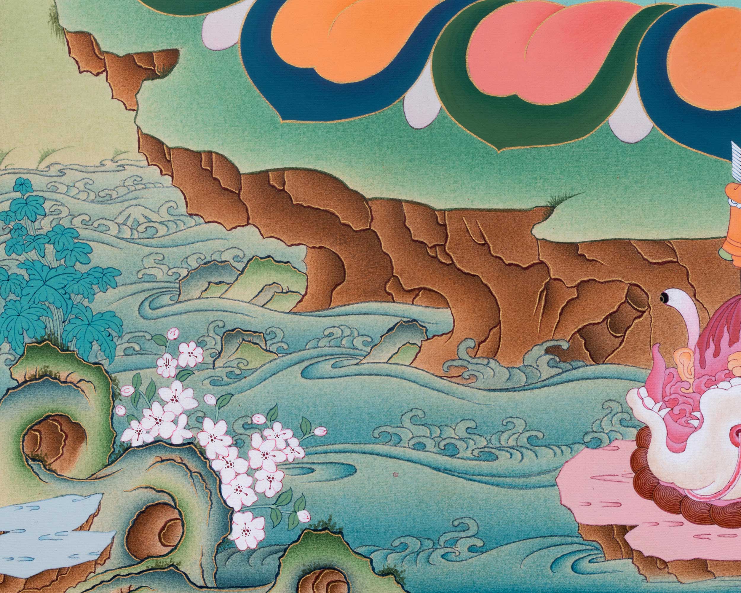 Green Hayagriva Thangka Print | Wisdom of the Horse-Headed Deity | Artwork for Divine Guidance