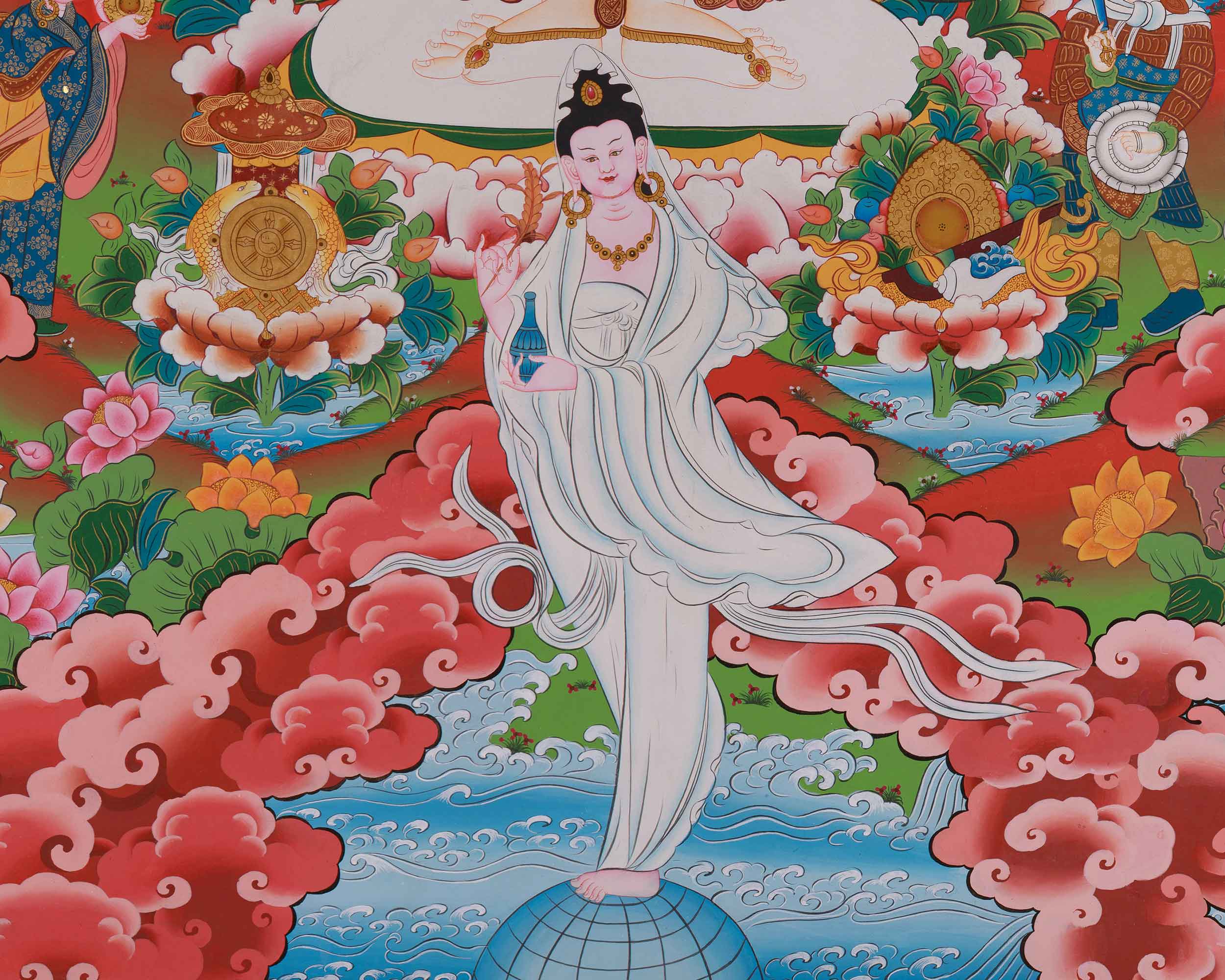 Tibetan Art of 1000 Armed Chenrezig | Compassion and Protection Deity