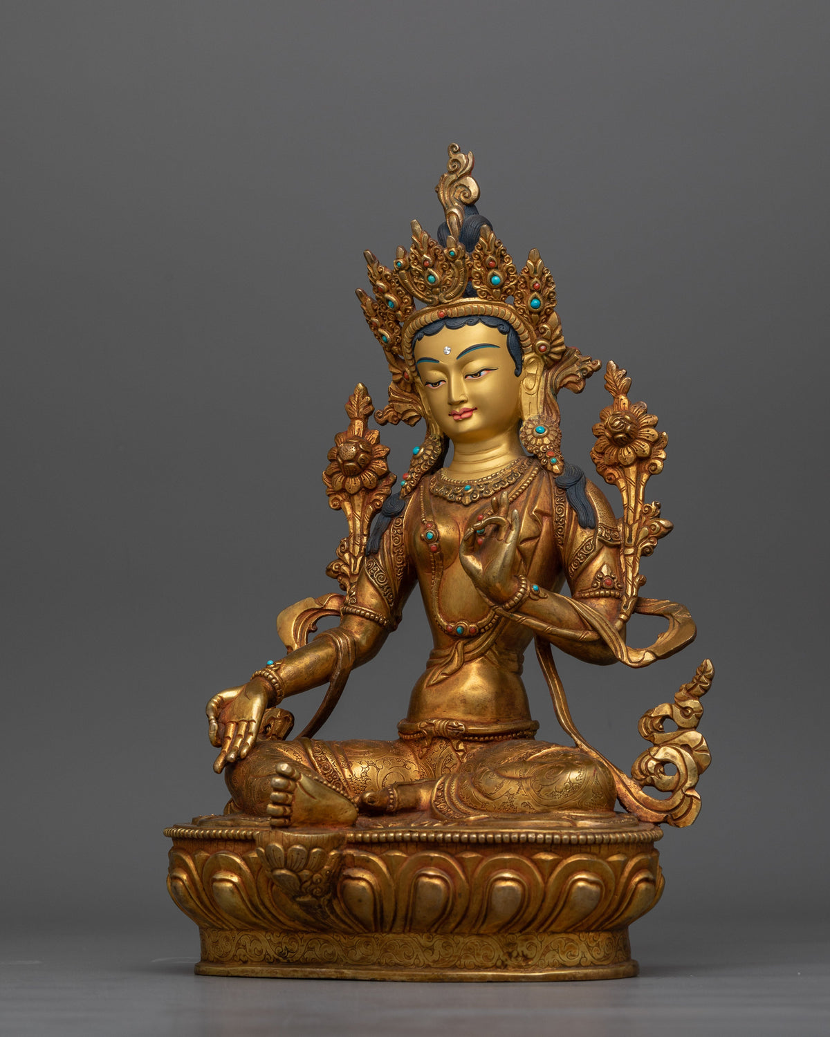 green-tara-gold-gilded-antique-touch