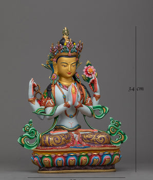 Four Arm Chenrezig Statue | Compassionate Boddhisattva Avalokitesvara