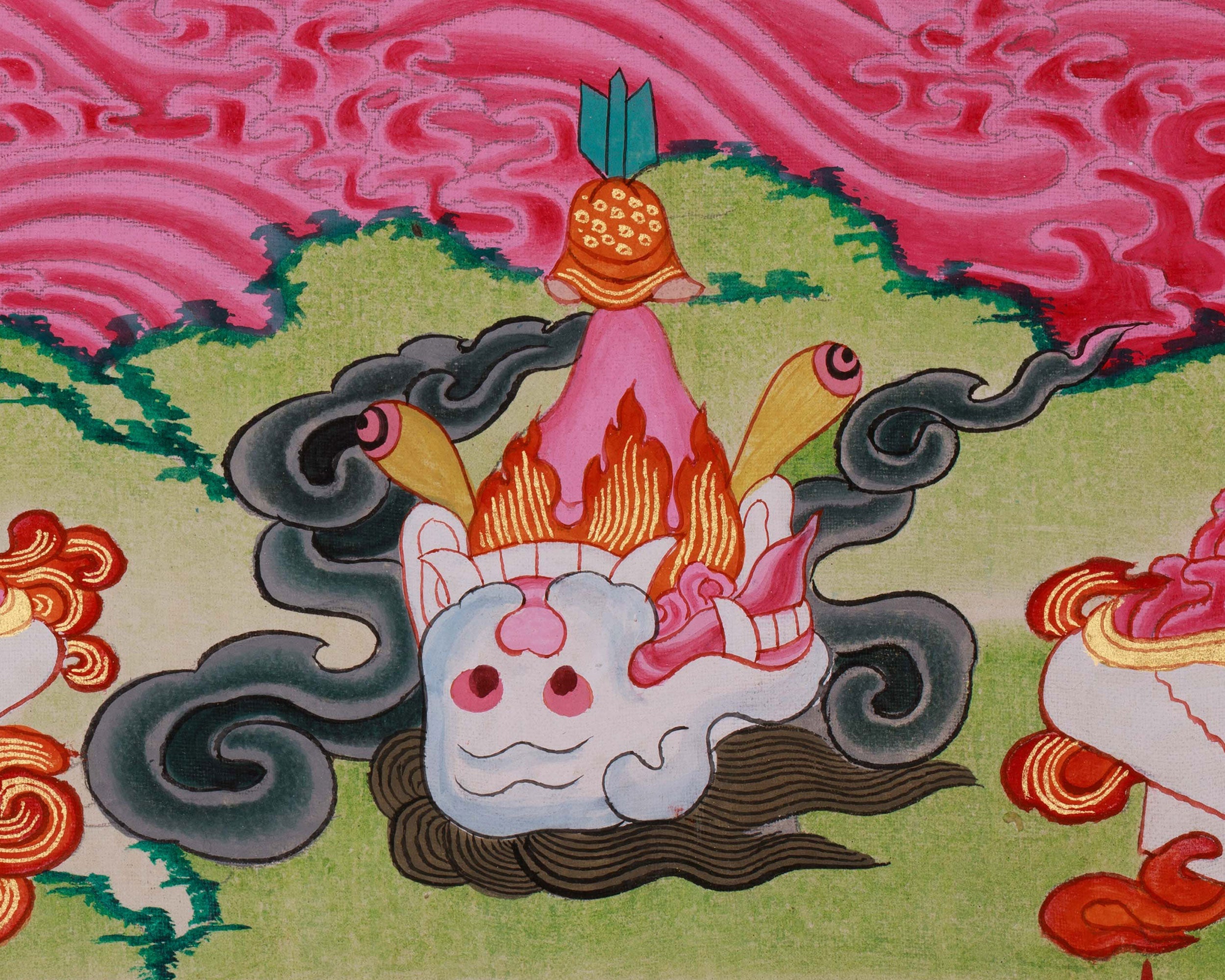 Palden Lhamo Tibetan Thangka | Powerful Female Dharma Protector