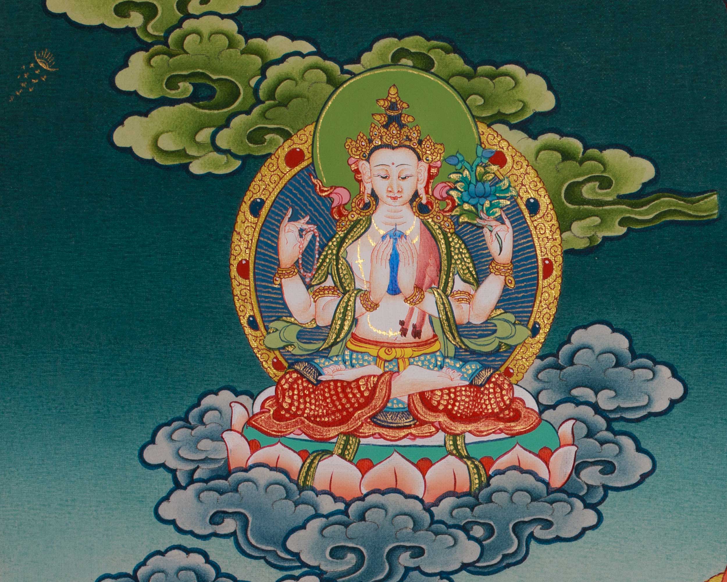 White Tara Meditation Art | Female Buddha In Tibetan Buddhism | Seven Eyes Goddess