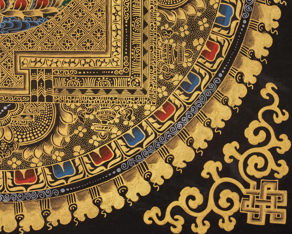 Buddha Mandala Vajrayana Art | Shakyamunin Buddhist Thangka | Wall Hanging