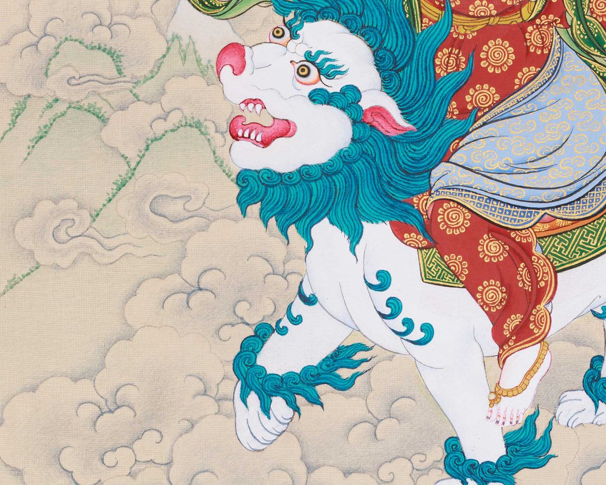 Original Hand-Painted Tsheringma, Longevity Goddess Thangka | Protector of Life