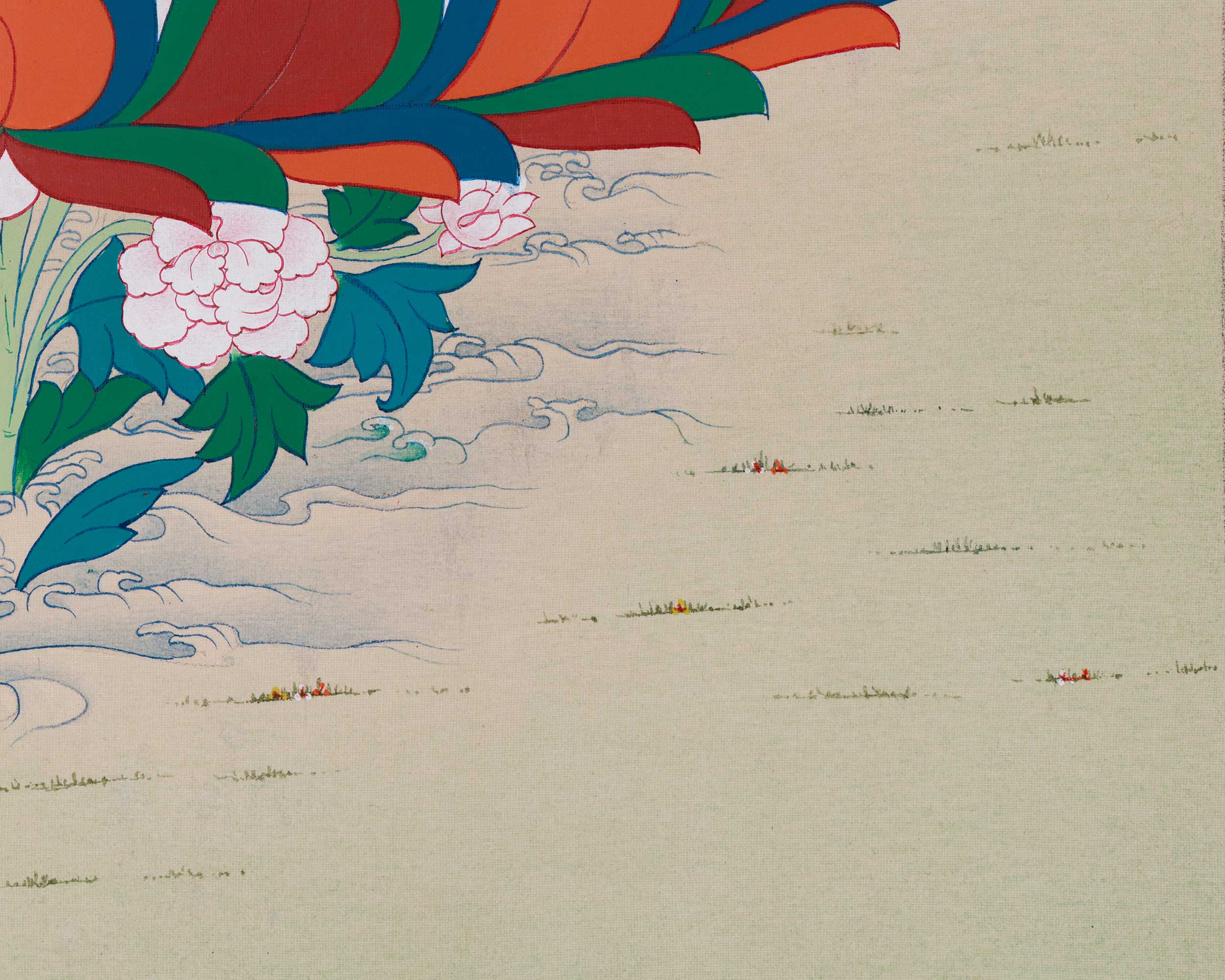 Original Thangka of Amitayus, Buddha of Infinite Light | Holding the Vase of Nectar