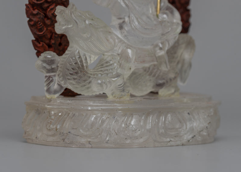 Crystal Stone Namtoshe Statue | Buddhist Wealth and Prosperity Sculpture