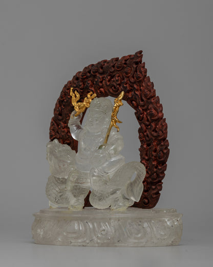 Crystal Stone Namtoshe Statue | Buddhist Wealth and Prosperity Sculpture