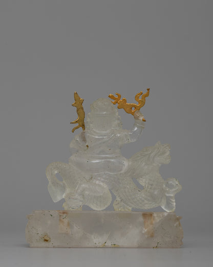 Crystal Stone Namtoshe Statue | Buddhist Wealth and Prosperity Sculpture