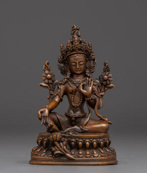 handmade-nepalese-artwork-of-green-tara